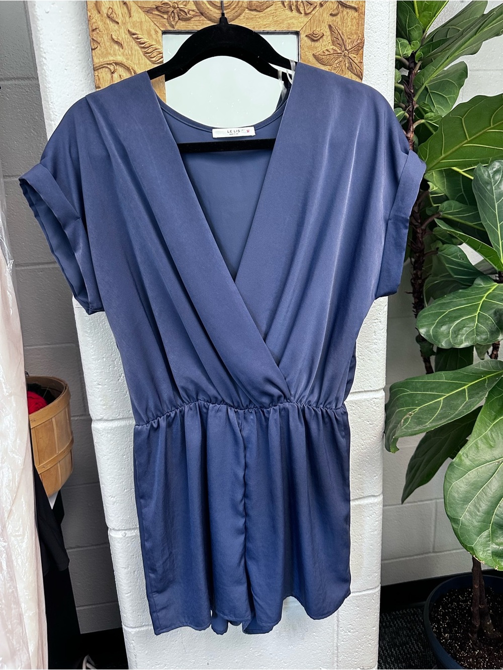 Le Lis Navy V-Neck Romper